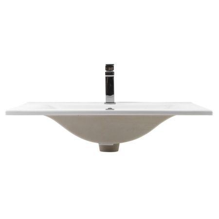 Раковина из сантехнического фарфора Bond Cube S05-700 70х50 встраиваемая цвет белый 1 отверстие под смеситель