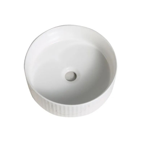 Раковина из сантехнического фарфора Sintesi SIN-LVB-APP-410 40х40 накладная цвет белый - фото 5