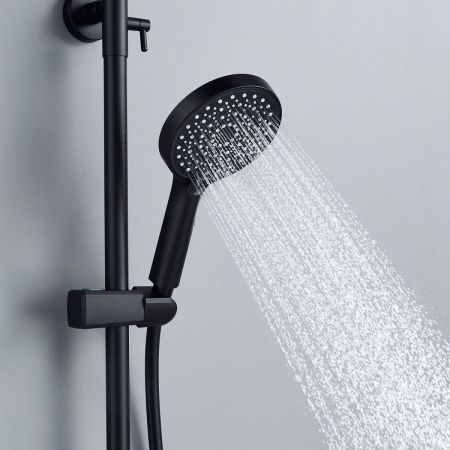 Душевая стойка Shevanik S4336H настенная цвет черный
