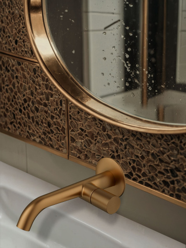 Смеситель для раковины AltroBagno Bilancia AltroBagnoBilancia010805BC встраиваемый в стену медь матовая - фото 5