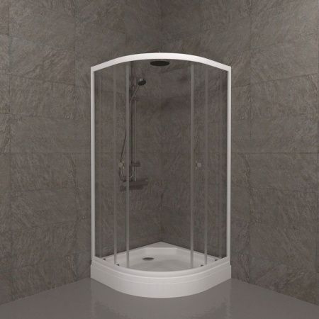 Душевой уголок Тритон Ультра Щ0000061784 80х80 стекло прозрачное профиль белый с поддоном