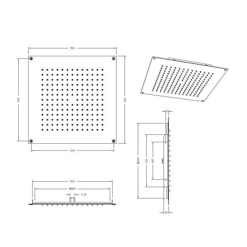 Верхний душ Graffio KINGS 411 KI411NEO черный - фото 3