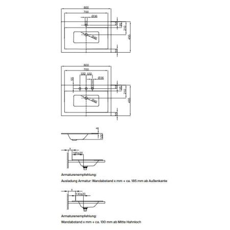 Раковина из нержавеющей стали Bette Loft A230-000 HLW1 80 см встраиваемая цвет белый 1 отверстие под смеситель