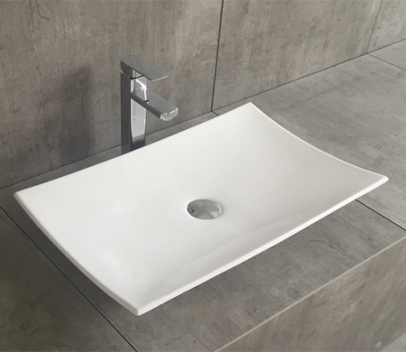 Раковина из санфаянса CeramaLux 78123A 60х39 накладная цвет белый