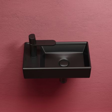 Раковина из сантехнического фарфора Ceramica Nova ELEMENT CN6051RMB 40х20 подвесная цвет черный 1 отверстие под смеситель