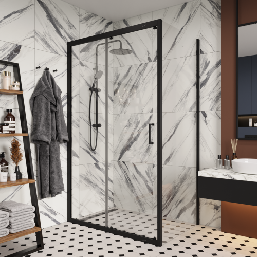 Душевой уголок Cerutti SPA GLORIA120B 80х120 стекло прозрачное профиль черный - фото 4