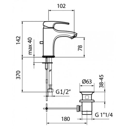 Смеситель Webert Kimono KI830102015 на раковину хром - фото 3