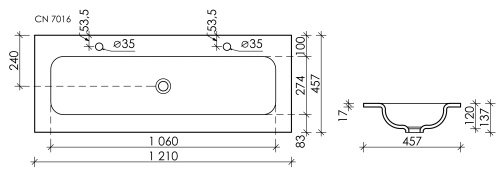 Раковина Ceramica Nova GRACE 121 см CN7016MB накладная цвет черный матовый - фото 3