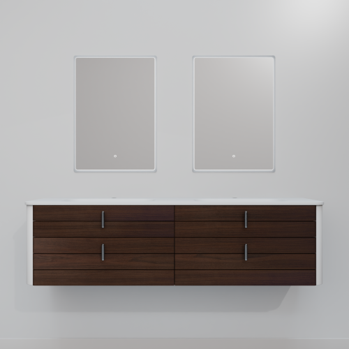 Тумба с раковиной+зеркало ArtDecco Gabriella (Габриелла) AGB15W24D1M0 150x45x40 подвесная цвет черный орех - фото 4