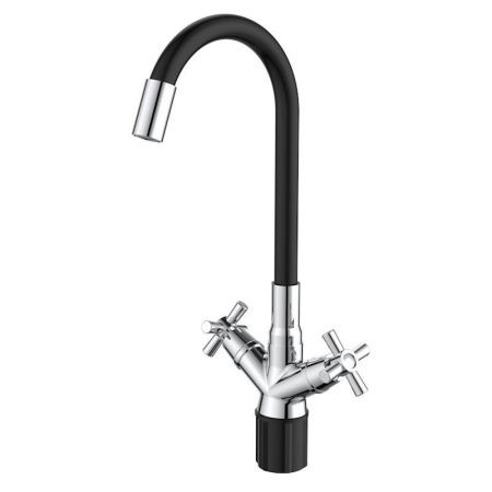Смеситель для кухни Voda DV519FB на мойку черный/хром