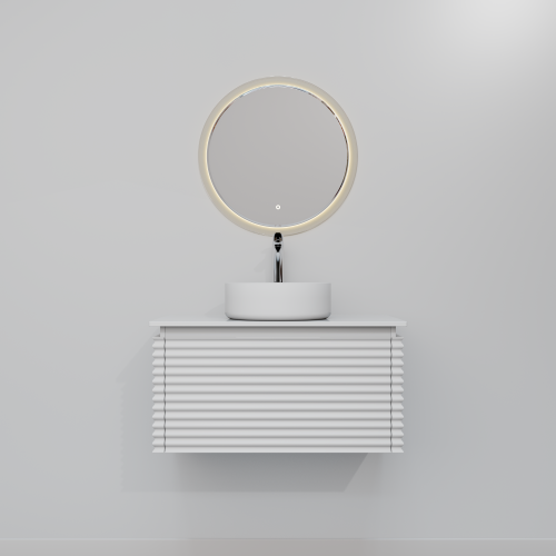 Тумба с раковиной зеркалом и смесителем ArtDecco Jacqueline (Жаклин) AJC08W34S3MF 80x45x40 подвесная цвет белый - фото 4