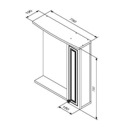 Зеркало-шкаф Damixa Palace One M41MPR0751WG 80х80 подвесной цвет белый