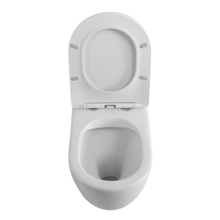 Унитаз приставной BelBagno SFERA-R BB2141CBR/SC белый с сиденьем микролифт безободковый каскадный смыв