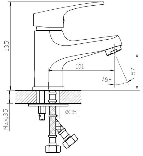 Смеситель Voda SPL26 на раковину хром - фото 3