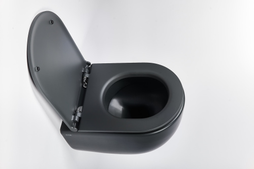 Чаша унитаза подвесная Galassia Dream 7317NEMT цвет черный матовый без сиденья безободковая каскадный смыв - фото 3