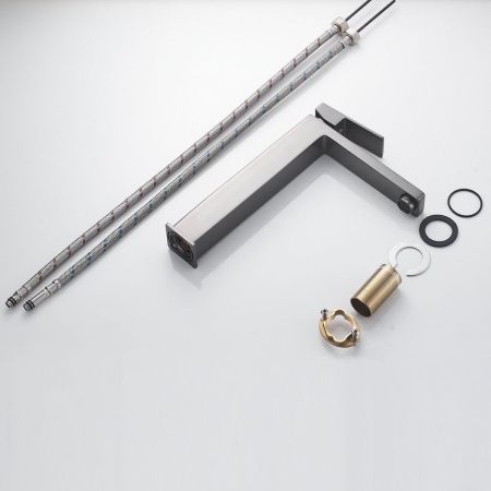 Смеситель для раковины Shevanik S9611T на столешницу оружейная сталь