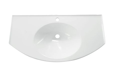 Раковина из искусственного камня Эстет Флорида ФР-00000802 100х50 накладная цвет белый 1 отверстие под смеситель