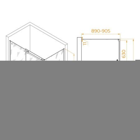 Душевой уголок RGW Tornado 02074459-14 150х90 стекло прозрачное профиль черный без поддона