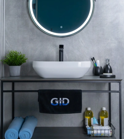 Раковина керамическая Gid Lago 51195 50х40 накладная цвет белый без отверстий под смеситель