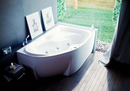 Ванна акриловая Aquatek Вега VEG170-0000083 170х105 пристенная асимметричная с каркасом без ручек