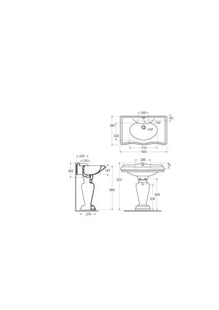 Раковина керамическая Migliore IMPERO 20789 90х60 подвесная цвет белый
