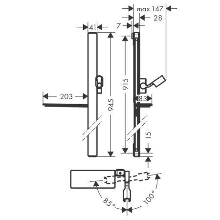 Душевая штанга Hansgrohe Unica 27640400 хром/белый