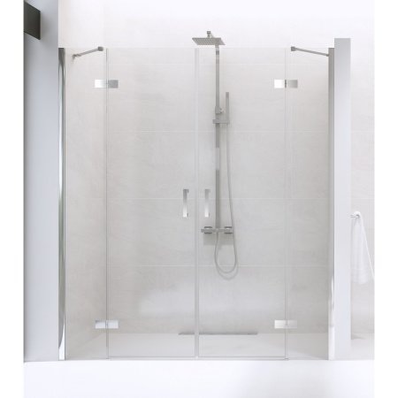 Душевая дверь New Trendy NEW RENOMA D-0362A/D-0363A 210х195 стекло прозрачное профиль хром глянцевый