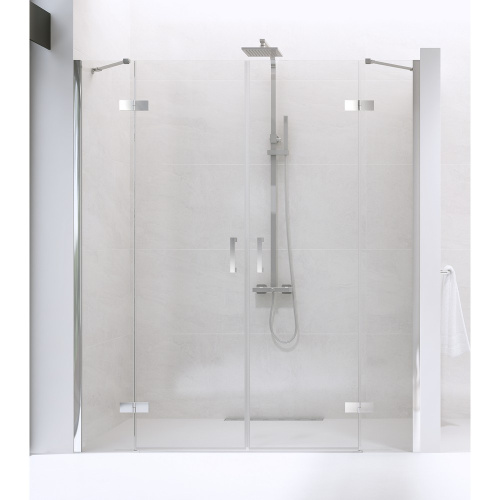 Душевая дверь New Trendy NEW RENOMA D-0101A/D-0102A 230х195 стекло прозрачное профиль хром глянцевый - фото 2