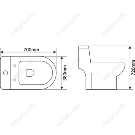 Унитаз напольный с бачком Melana 2013-805 белый с сиденьем микролифт безободковый душевой смыв