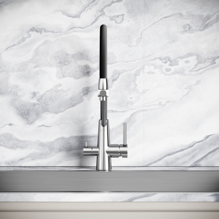 Смеситель для кухни Sancos Nolia SC12003SS на мойку нержавеющая сталь/черный