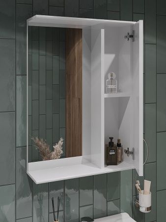Зеркало-шкаф Orange Лайт LA-50ZSW 50х70 подвесной цвет белый