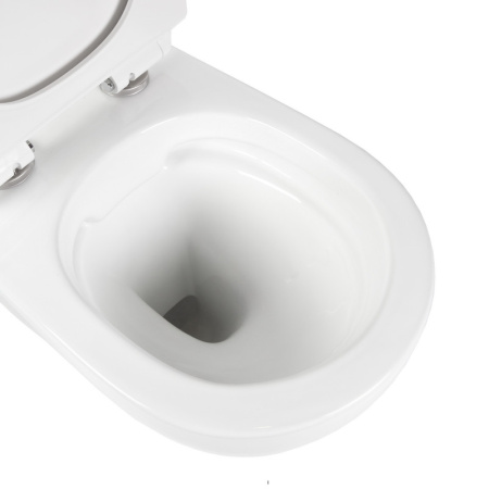 Унитаз подвесной Bond Oval F01-10 белый с сиденьем микролифт безободковый душевой смыв