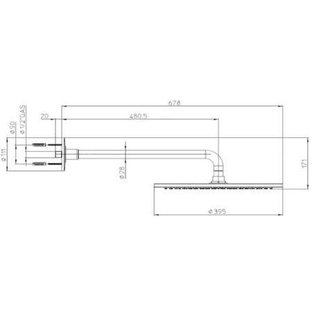 Верхний душ Bossini Oki H75360J.030 хром