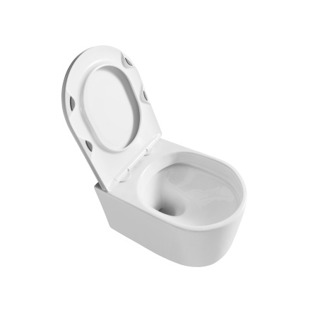 Унитаз подвесной Grossman Thin Rim GR-5602S белый с сиденьем микролифт безободковый каскадный смыв