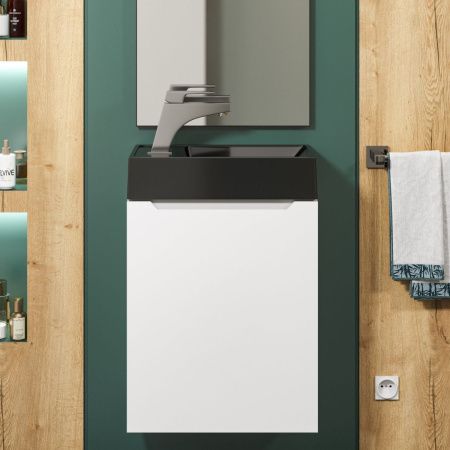 Раковина из искусственного камня Uperwood Classic New 2911021334 40х20 полувстраиваемая цвет черный