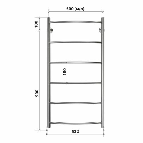 Полотенцесушитель водяной Stelmix 4670078541161 55х100 хром - фото 3