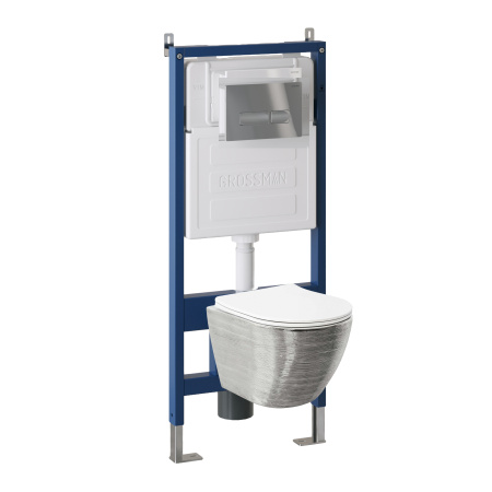 Инсталляция + кнопка смыва + унитаз Grossman Pragma 97.4455SWS.03.100