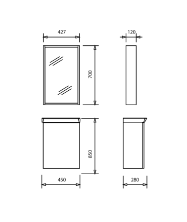 Зеркало Creavit Mio MI1045.00 40х70