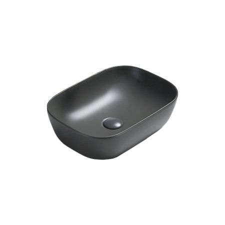 Раковина из сантехнического фарфора Vincea VBS-102MA 50х30 накладная цвет черный без отверстий под смеситель