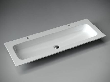 Раковина из сантехнического фарфора Ceramica Nova GRACE CN7016 120х50 накладная цвет белый 2 отверстия под смеситель