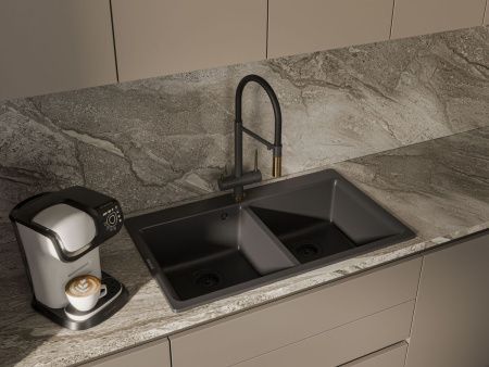 Кухонная мойка Rivelato AXEL X-90-2D antracite 85х50 цвет черный