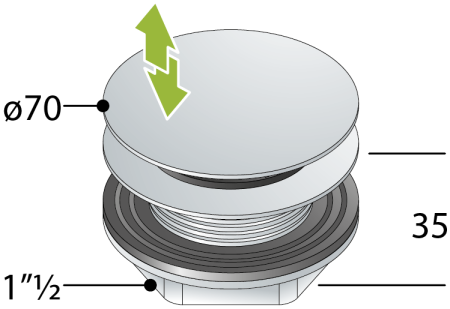 Донный клапан OMP Tea 8568.060.6.XD белый