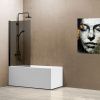 Душевая шторка на ванну Vincea VSB VSB-11800CGB 80х140 стекло тонированное профиль черный ориентация универсальная