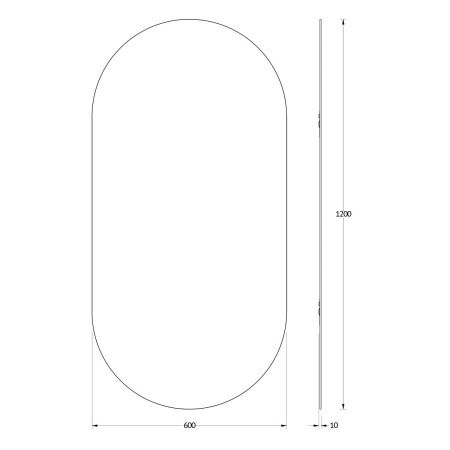 Зеркало Evoform Primary BY 0123 60х120 подвесное