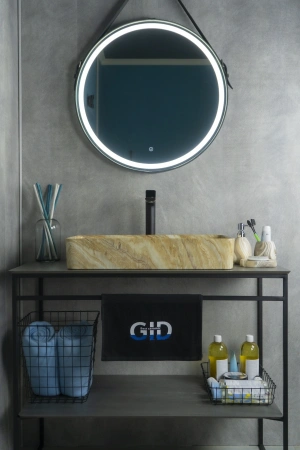 Раковина керамическая Gid Geométrico 54456 60х30 накладная цвет многоцветный без отверстий под смеситель