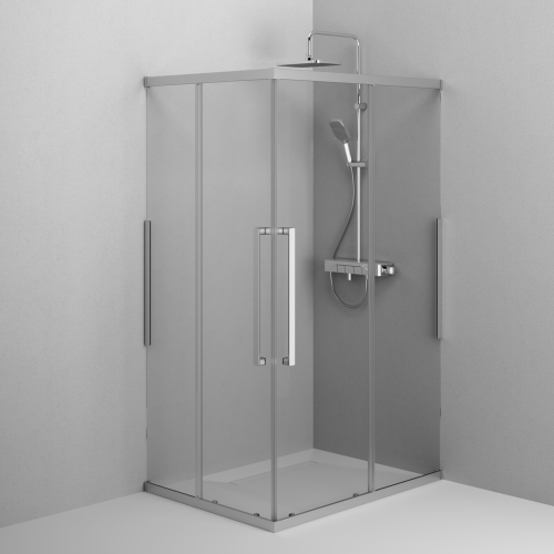 Душевой уголок Am.Pm Func W84G-403-12090-MТ 118х88 стекло прозрачное профиль хром матовый без поддона - фото 5