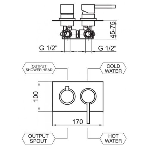 Смеситель для ванны и душа Webert Elio EL880601560 встраиваемый в стену черный - фото 3