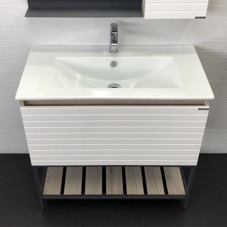Тумба с раковиной Comforty Страсбург 00-00007441CF 90х50 напольная цвет серый
