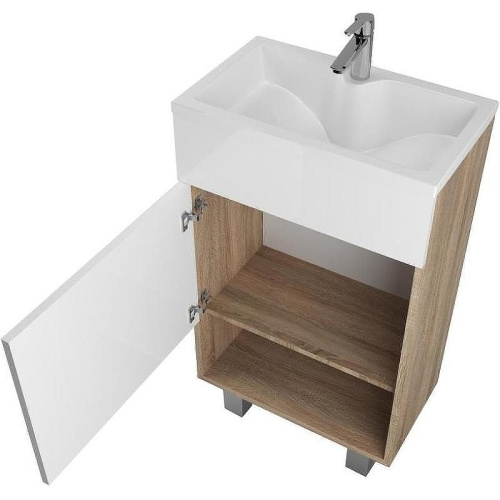Тумба с раковиной 1MarKa July У85933 50х30х85 напольная цвет дуб сонома - фото 3