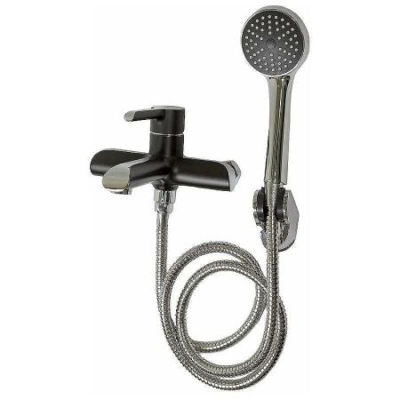 Смеситель для ванны и душа Haiba HB805-7 HB60805-7 настенный черный/хром